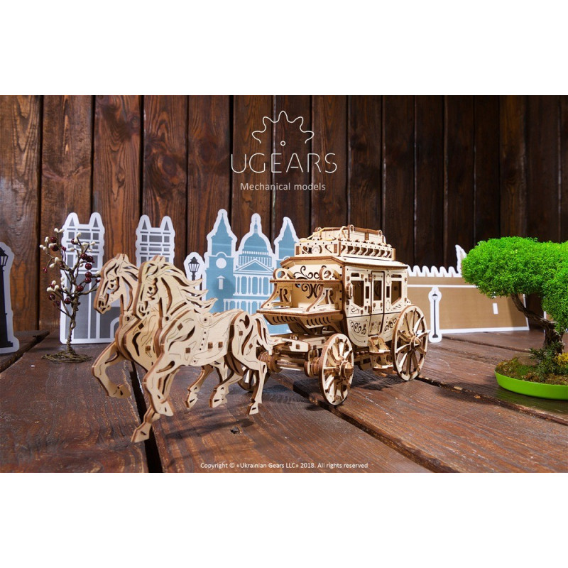 Ugears Конструктор 3D пазл Почтовый дилижанс  70045